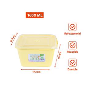Square 1600ML PP Plastic Foldable Food <b>Storage</b> <b>Box</b> Lid BPA Free Transparent Reusable <b>Kitchen</b> Bathroom Organizer Durable Meal - Product Image 3