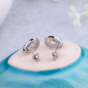 Pendientes de Plata de Ley 925 YILUN con Baño de Rodio en Forma de Lágrima con Circonita Cúbica Transparente, Joyería Elegante para Mujer - Product Image 3