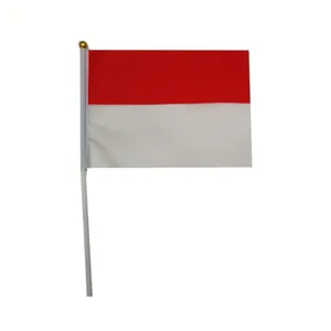 Promotional world worldwide custom polyester printed national Indonesia hand waving flag