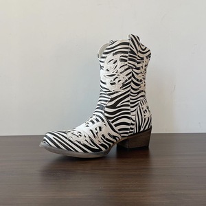 Bottines à talon aiguille élégantes pour femmes, grande taille, motif zèbre - Product Image 2