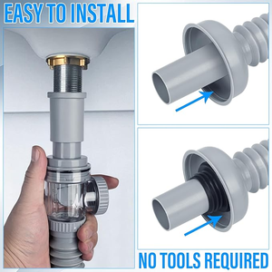 Tubo de Drenaje Flexible y Expandible Moderno, Ecológico, de PVC, Anticorrosión, con Doble Salida en Forma de Y para Baño - Product Image 6