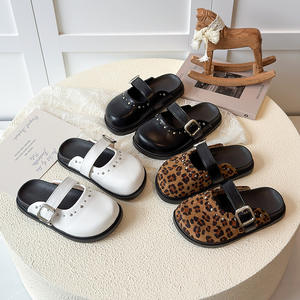 Chaussures de princesse pour bébé, style tendance pour filles, échantillon extérieur, blanc, noir, imprimé léopard, pantoufles en gros - Product Image 2