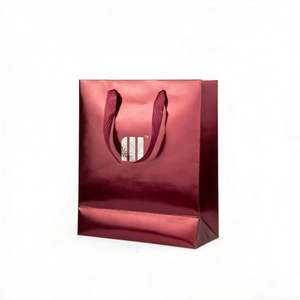 Bolsas Personalizables Tipo Tote para Pequeños Accesorios y Compras de Regalos, Hechas de Papel Especial Reciclable Color Borgoña - Product Image 1