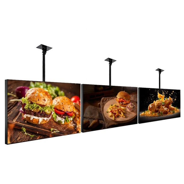 Android System Ceiling Mounted Hanging Indoor Advertising Menu Display Screen Board Digital Menu Board LCD Display Screen