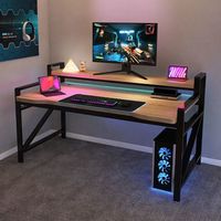 Meubles de jeu multifonctionnels, bureau de jeu avec support en métal, porte-gobelet pour le travail à domicile, jeux décontractés