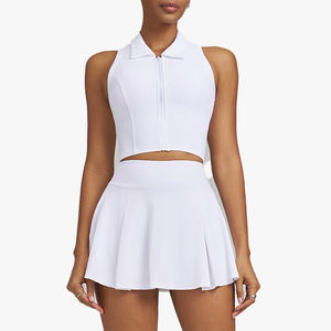 Conjunto de Falda de Tenis Personalizable para Mujer, Falda Midi Deportiva Antiexposición para Correr, Yoga, Fitness, Bádminton, Entrenamiento, Verano - Product Image 4