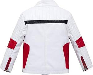 Blouson en cuir pour enfants personnalisé, veste en similicuir matelassée pour garçons et filles, style motard pour tout-petits - Product Image 3