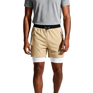 โรงงานผลิตกางเกงขาสั้นผู้ชาย ขายส่ง ออกแบบเองได้ คุณภาพสูง วิ่งได้ น้ำหนักเบา ผ้าตาข่าย โพลีเอสเตอร์ สแปนเด็กซ์ ชุดกีฬากลางแจ้ง - Product Image 1