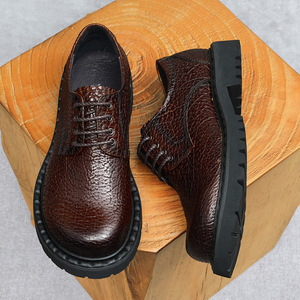 Chaussures Oxford de ville pour hommes, en cuir, luxueuses et élégantes, à lacets, antidérapantes, avec empiècements en cuir, style britannique. - Product Image 4