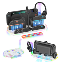 Base de Refrigeración para Switch 2 con Salida de TV, Ventilador de Refrigeración para Consola, Soporte de Carga RGB para Controlador Joycon Pro