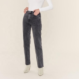 <span class=keywords><strong>Alto</strong></span> clásico de pierna recta pantalón <span class=keywords><strong>jean</strong></span> párr mujer - Product Image 1
