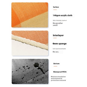 Jiangsu Ins estilo espessado couro cinta acampamento ao ar livre umidade-prova praia esteira inflável piquenique pano colchão - Product Image 5