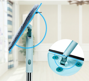 Rétractable Réglable Nettoyage <span class=keywords><strong>Plafond</strong></span> Dépoussiérage Eau Grattage Grand Triangle <span class=keywords><strong>Télescopique</strong></span> Vadrouille Plate <span class=keywords><strong>pour</strong></span> Maison Plancher Fenêtre - Product Image 2