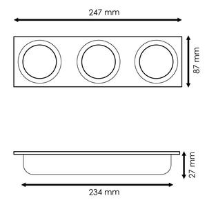 Faretto da incasso a 3 luci, modulo da 10W, design moderno, facile installazione, ideale per illuminazione ambientale e decorazioni d'accento. - Product Image 1