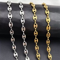 Nouveau Collier Tendance en Acier Inoxydable 316L Plaqué Or 18K avec Maillons Géométriques Mignons, Chaîne Corde Réglable, Bijou Femme, Idéal Cadeau