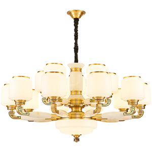 EYPHI โคมไฟระย้าทองแดงสไตล์จีน โคมไฟ LED สีทอง โคมไฟห้องนั่งเล่น โคมไฟห้องนอน - Product Image 5