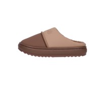 Paul Frank – Chaussons mules en cuir PU bicolore pour femme, doublure en peluche, bout fermé, chaussures d'intérieur d'hiver, semelle plateforme