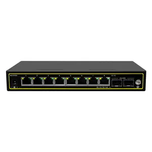 Conmutador Gigabit PoE con 8 puertos PoE +, 2 enlaces ascendentes Gigabit, 2 puertos SFP, conmutador de red no gestionado Gigabit de aislamiento mutuo de 125W