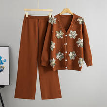 Floral Embroidery Sweater Set
