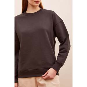 Sudadera de Cuello Redondo para Mujer, Tejida, Manga Regular, Color Antracita - Product Image 5