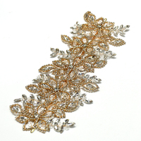 Patchs de strass 3D faits main de luxe exquis en fil métallique brillant, à coudre, en PU, avec feutre non tissé pour robes de mariée et chapeaux