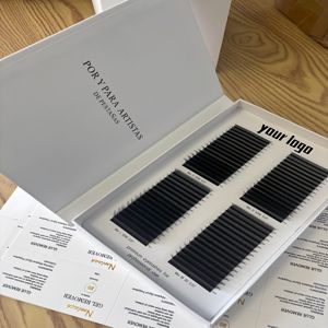 Extensions de cils classiques individuels de qualité supérieure Logo personnalisé Mat Dark Jet Volume blanc cils 25mm longueur en gros - Product Image 4