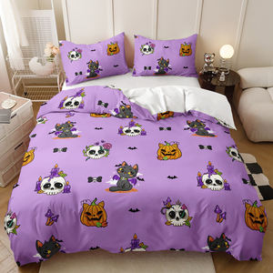 Copripiumino con motivo a zucca di Halloween con stampa 3D copripiumino di alta qualità - Product Image 3