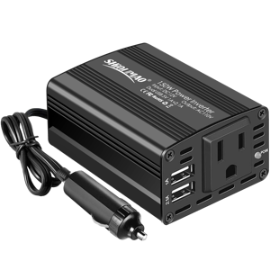 Convertisseur <span class=keywords><strong>de</strong></span> <span class=keywords><strong>courant</strong></span> portable pour voiture 200W, 12V vers 110V AC, chargeur rapide USB-C PD, <span class=keywords><strong>adaptateur</strong></span> d'alimentation pour véhicule pour ordinateur portable et téléphone - Product Image 2