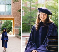 Robe académique Tam pour le diplôme de doctorat Robe de remise de diplôme violette