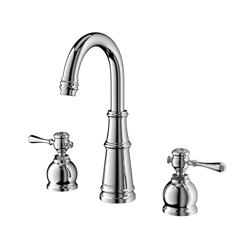 3 Hole Bathroom Curved Spout Wall