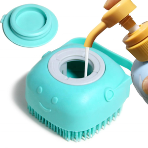 Silicone Pet Bathing Brush Shampoo Dispenser Soft Silicone Brush Rubber Bristle for Dogs and Cats Shower Grooming - Product Image 5