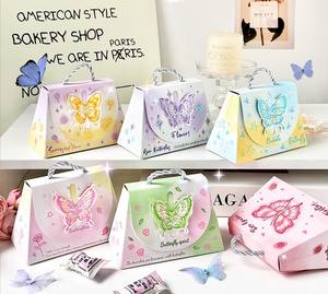 Boîte cadeau tote avec fermoir papillon 3D en matériaux recyclés Carton ondulé Emballage écologique chic à main pour <span class=keywords><strong>caf</strong></span>és et boutiques - Product Image 1