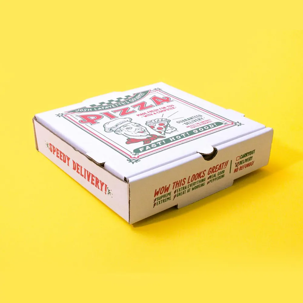 Dimensioni della scatola per Pizza Standard Logo personalizzato di alta qualità stampato 6 9 16 18 28 32 scatola per Pizza in cartone ondulato da 36 pollici