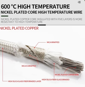 Câble de cuisson électrique tressé en fibre de verre et mica, résistant au feu, 500°C, 600°C, 800°C, 1000°C, pour <span class=keywords><strong>four</strong></span> à extrusion interne - Product Image 3