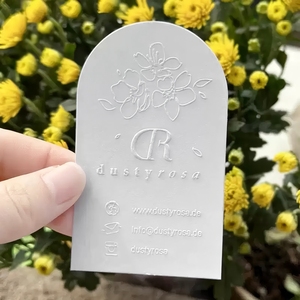 Tarjetas de Agradecimiento de Cartulina con Logotipo de Floristería, Elegantes y Personalizadas, con Código QR, de Lujo Ecológico - Product Image 1