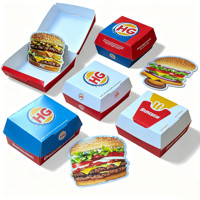 Sacs Mylar personnalisés anti-odeur en forme de hamburger découpés sur mesure pour bonbons, emballage exotique avec boîte et jouet