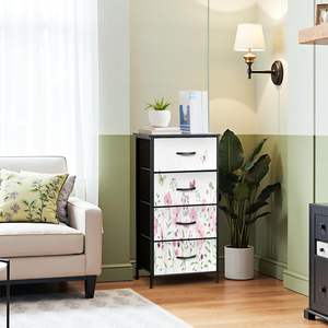 Commode moderne à 4 tiroirs aquarelle Boho rose Design abstrait fer MDF matériel placard organisateur chambre meubles décor à la maison - Product Image 4