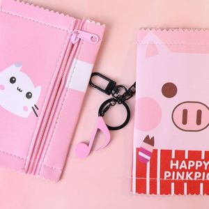 Luxury Cotton Small PU Biscuits Zipper Makeup <b>Bag</b> Custom Logo Printed Luxury Travel Cosmetic Keychain Coin Pouch - Product Image 4