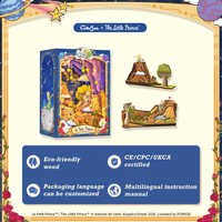 CuteBee Le Petit Prince - Kit de maison miniature DIY sous licence officielle - La Planète et la Rose avec éclairage LED