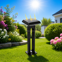 Lampes solaires à bollard 5W IP65 étanches, alimentation CC, LED en aluminium, angle de faisceau 180°, contrôle par capteur tactile/détecteur de mouvement, éclairage de jardin moderne et économe en énergie