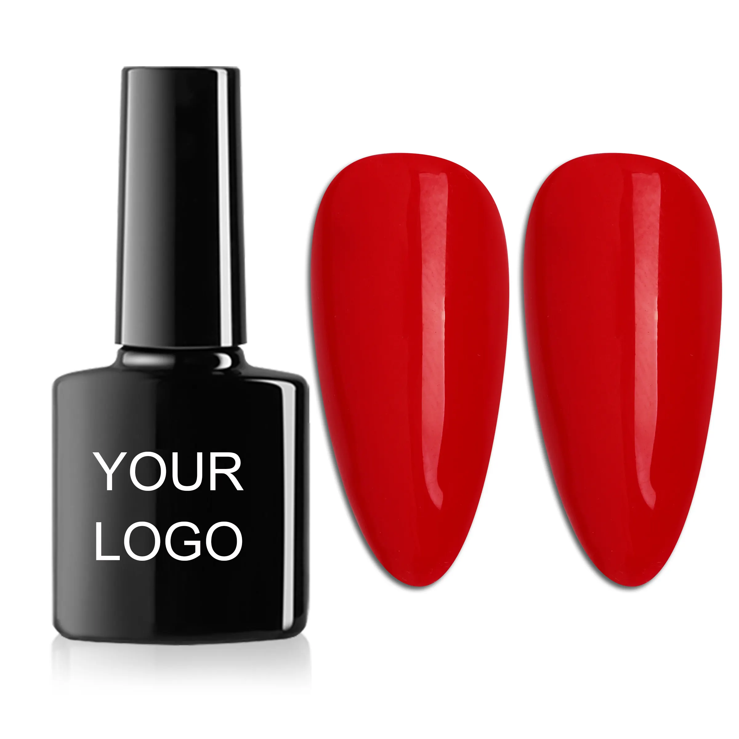 Hijingcheng pabrik gel manikur kuku Enamel UV OEM odm Creat merek anda logo pribadi pernis pernis uv cat kuku gel merah