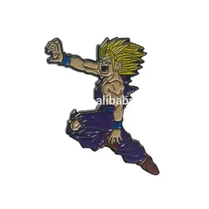 Pin de solapa esmaltado para recuerdo, chapa de Metal, transparente, esmalte de personaje de Dragon Ball, China, venta al por mayor