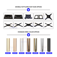 Nouveau mécanisme de fixation pliable en X pour pieds de table en fonte télescopique, pour mobilier d'extérieur, de salle à manger et d'hôtel, finition chromée et dorée élégante