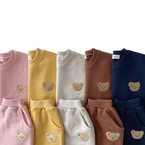 Grosir Baju Anak Perempuan Lengan Panjang Atasan Pullover Baju Anak Bayi Katun Kasual Set Baju Anak-anak Baju