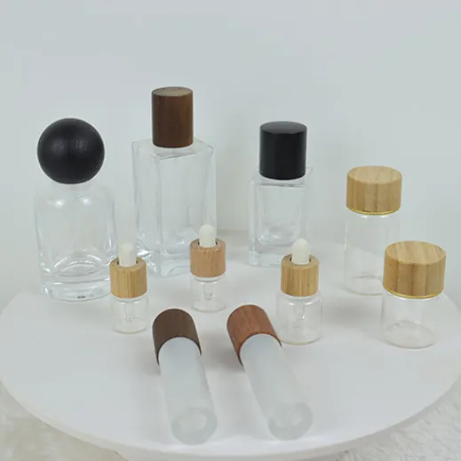 Fabricantes fornecimento de madeira tampa para perfume garrafa cera branca preto noz garrafa tampa vidro perfume garrafa madeira tampa