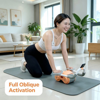 Rodillo Abdominal Automático con Rebote para Todos los Niveles, Rueda de Ejercicio para el Hogar, para Adultos, para Ejercicios Abdominales y Corporales