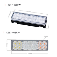 Feu arrière LED ultra-compact 93 mm 12 V - 4 fonctions : Stop, clignotant, marche arrière, feu de freinage pour espaces restreints sur camions