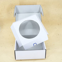 Caja de Envío Circular Troquelada Integrada Blanca para Aeronaves, Impresión Personalizada, Embalaje Corrugado de Una Pieza para Sombreros