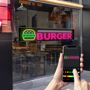 Pannello LED Flessibile a Matrice <span class=keywords><strong>con</strong></span> Controllo Bluetooth Tramite App, Display RGB Indirizzabile a Scorrimento, Animazione Fai-da-<span class=keywords><strong>te</strong></span> 78x20CM - Product Image 2