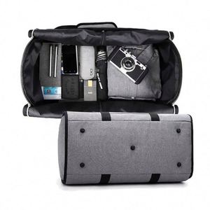 2024 2 in 1 Custom logo Travel Luggage Travel Gym Sports <b>Bag</b> Foldable <b>Suit</b> Travel Duffel <b>Bags</b> Convertible Garment <b>Bag</b> - Product Image 2
